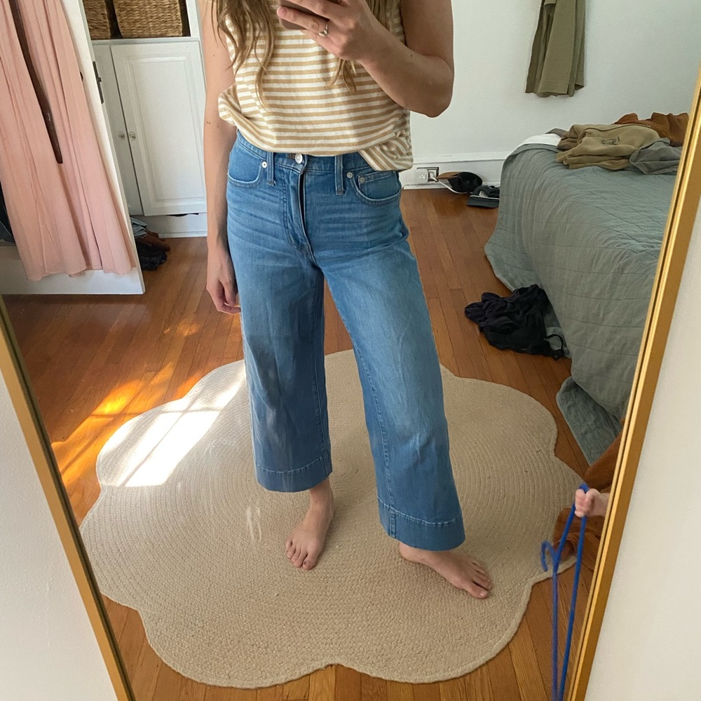 Madewell high-wasted, wide leg, sailor jeans